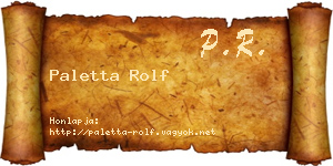Paletta Rolf névjegykártya